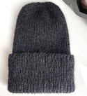 AUREA – ręcznie robiona ciepła czapka beanie baby merino + moher i jedwab damska/dziecięca 21/02 Czarny