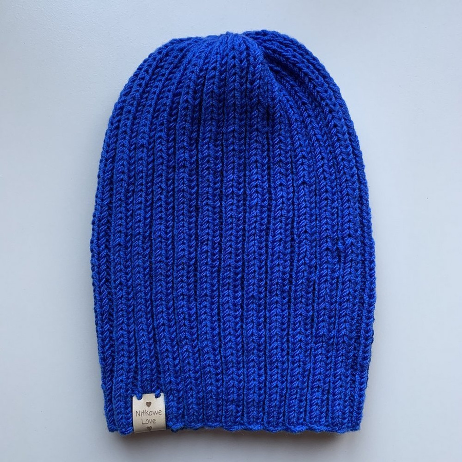 Czapka zimowa męska/damska HELLI 100% Baby Merino 33 jaskrawoniebieski