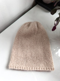 Ciepła czapka ręcznie robiona CHMURKA Alpaka 02 pszeniczny