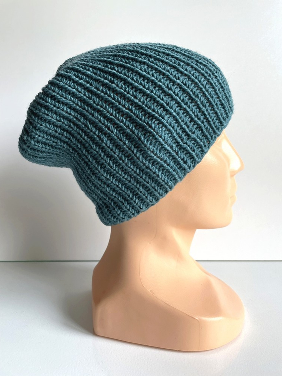 NANA – czapka merino beanie 100% Baby Merino 47 Morze Północne zielona jesienno-zimowa