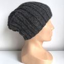 LAURIN – czapka zimowa beanie 100% alpaka damska 506 ciemny szary