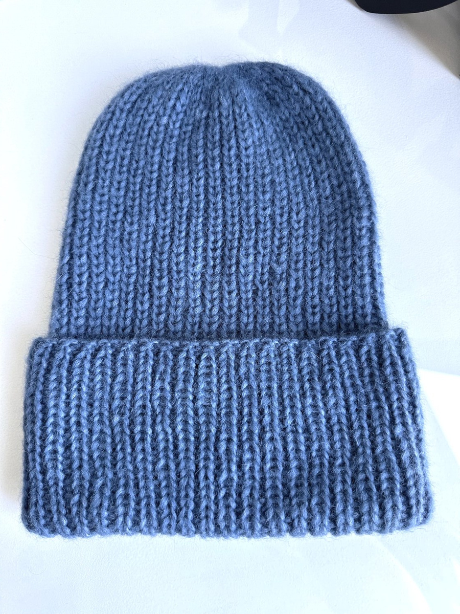 CHMURKA Handmade Turn-Up Alpaca Beanie 17 dżins