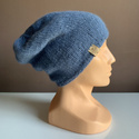 Ciepła czapka ręcznie robiona CHMURKA Alpaka 17 Jeans