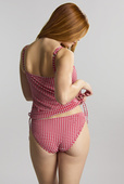 Tankini balkonowe Panache Swim GINGHAM SW1744 IRIS Balcony Tankini Top Red Gingham