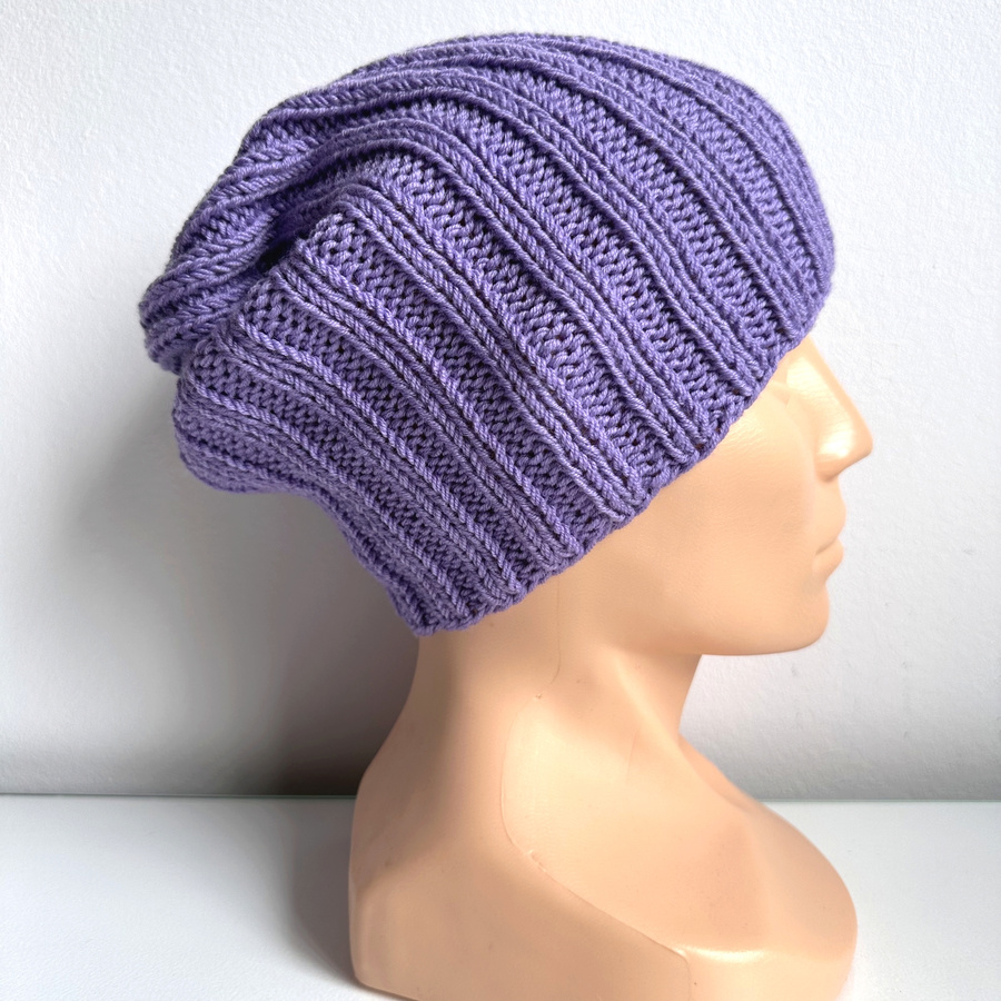 HELLI – czapka zimowa damska beanie z wełny baby merino 14 fioletowy