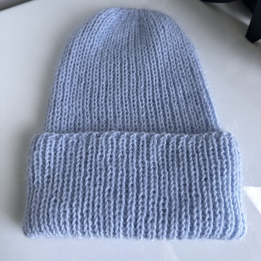 AUREA – ręcznie robiona czapka beanie baby merino + moher i jedwab damska/dziecięca 53/07 Rosa