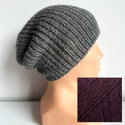 KIARA Beanie 100% Alpaca 9044 ciemne winogrona