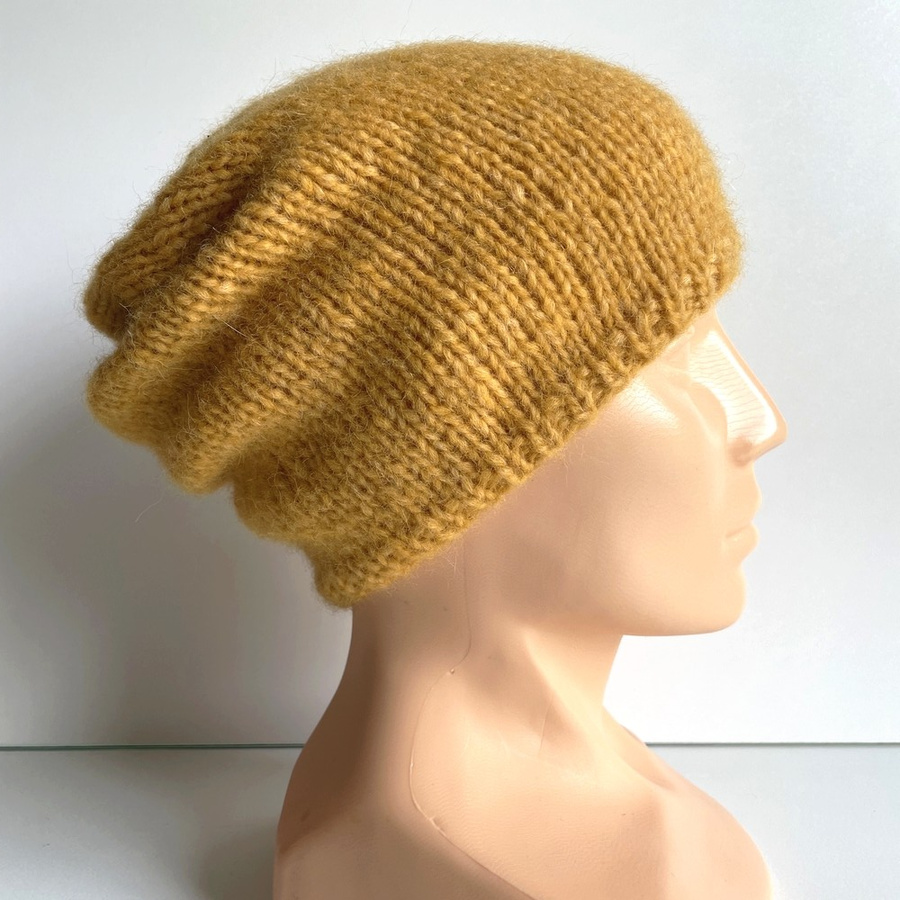 CHMURKA Beanie-Mütze aus Alpaka 22 Gelb