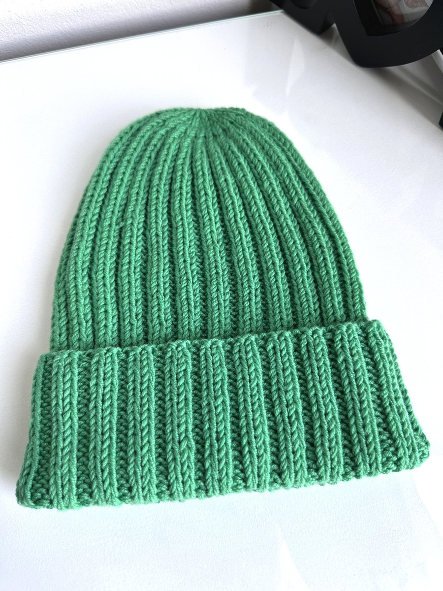 HELLI – czapka merino wywijana 100% Baby Merino 31 jaskrawozielony