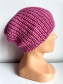 KIARA Alpaca Beanie without a Turn-Up Cuff 100% 9034 płatek róży
