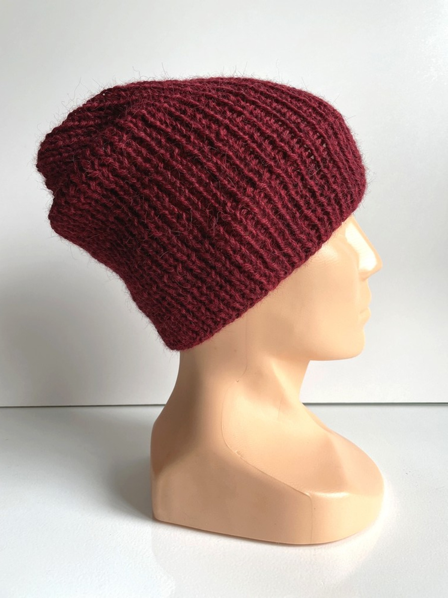 KIARA Mütze aus 100% Alpaka 3650 Bordeaux