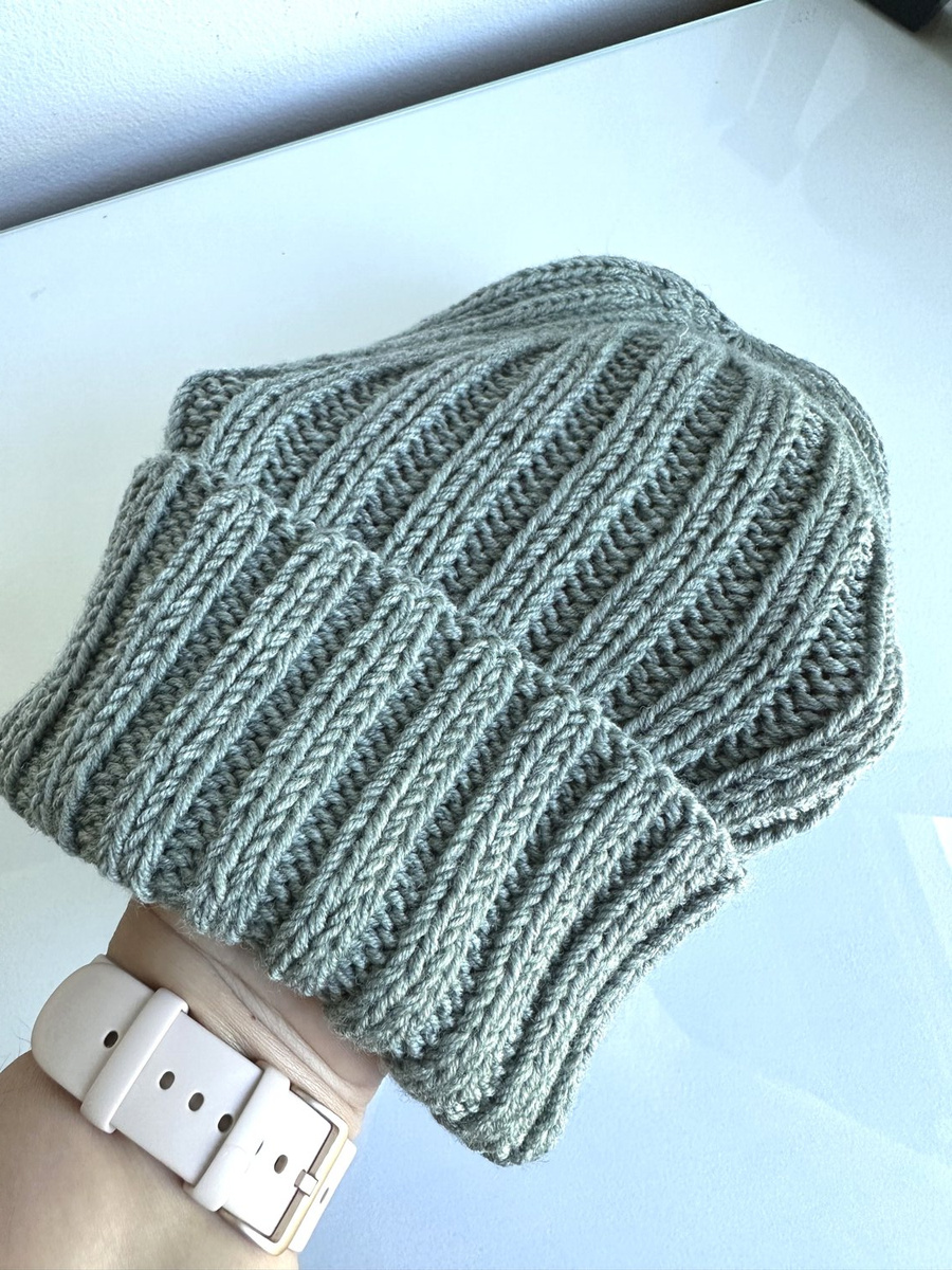 HELLI – czapka merino beanie wywijana 100% baby merino 50 Zielona Szałwia