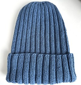 Wywijana czapka merino HELLI 100% Baby Merino 42 Petrol