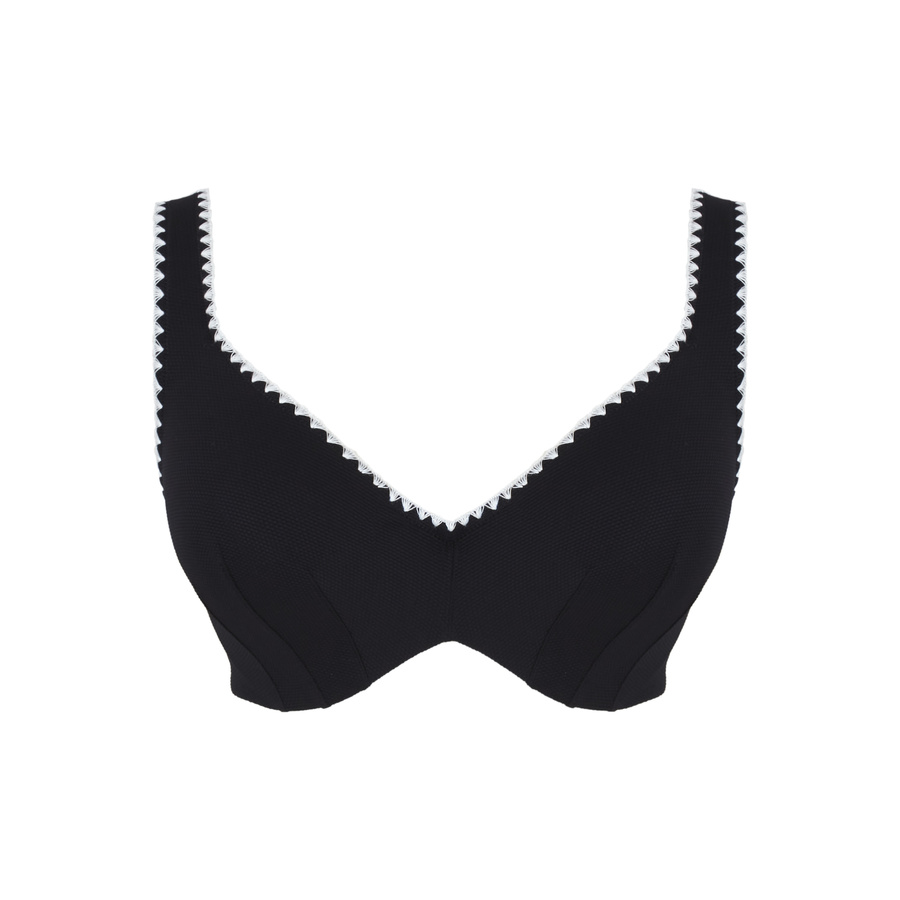 Biustonosz kąpielowy Panache Swim AURORA Jennifer SW2024B JENNIFER Plunge Bikini Top Aurora Black/White
