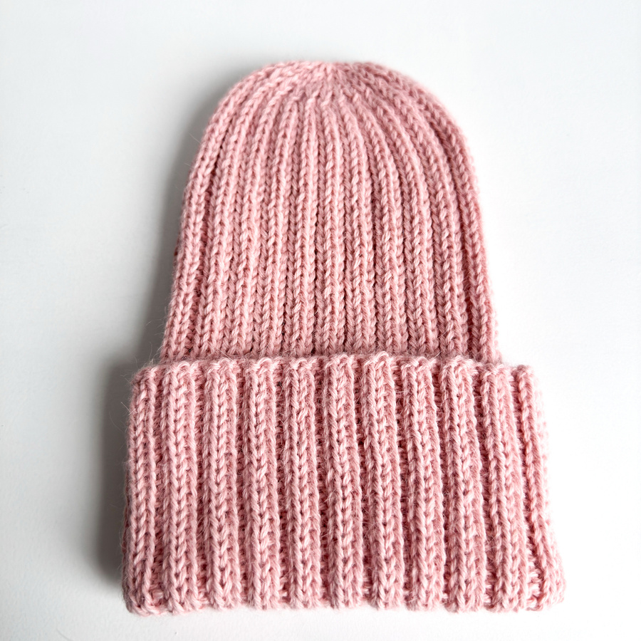 LAURIN Turn-Up Beanie 100% Alpaca 9033 Lody Truskawkowe Pink