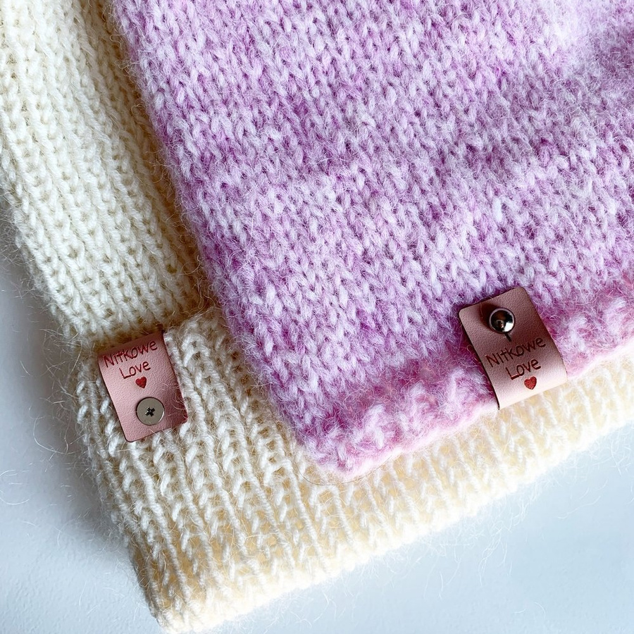 Ręcznie robiona czapka hand made CHMURKA Alpaka 08 Jasny Róż