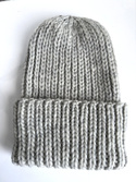 Ręcznie robiona czapka wywijana JANKA 100% Wełna owcza 53 Jasny Szary