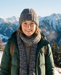 LAURIN Turn-Up Beanie 100% Alpaca 506/100 Dark Grey