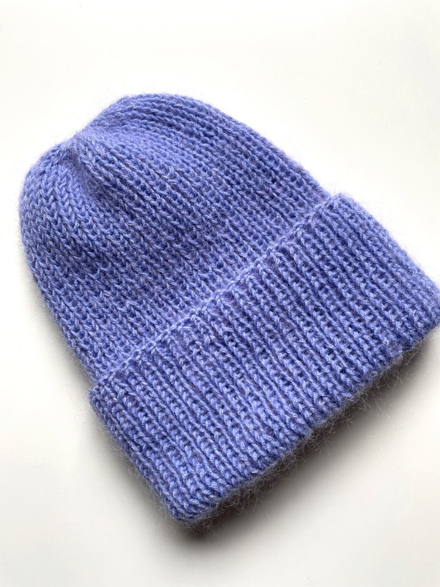 AUREA – ręcznie robiona czapka beanie baby merino + moher i jedwab damska dziecięca 25/11 Lawenda