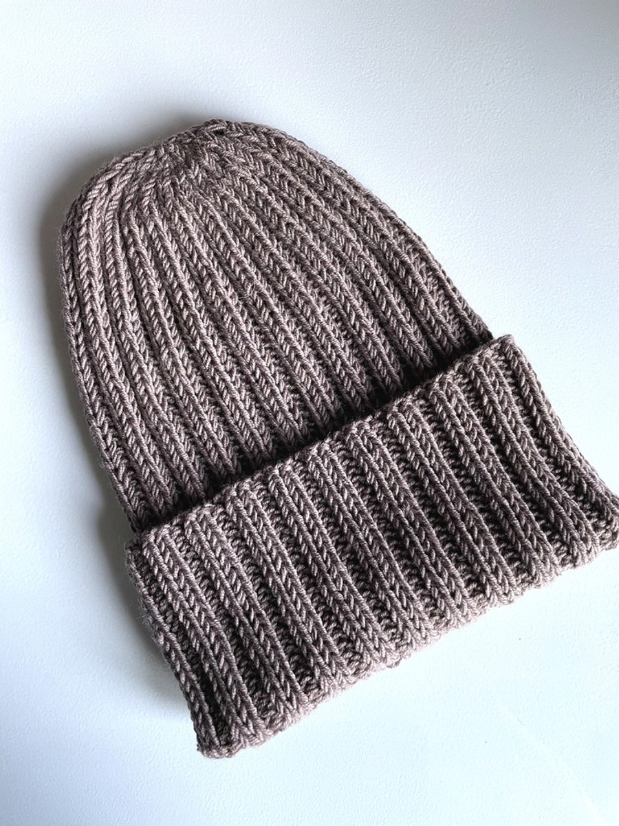 HELLI – czapka zimowa merino beanie 100% baby merino 17 Beż, ręcznie robiona