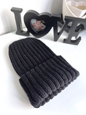 HELLI – czapka zimowa merino wywijana 21 Czarny, 100% baby merino, unisex