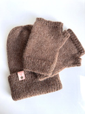 Wełniane Mitenki 100% Alpaka 607 Brąz