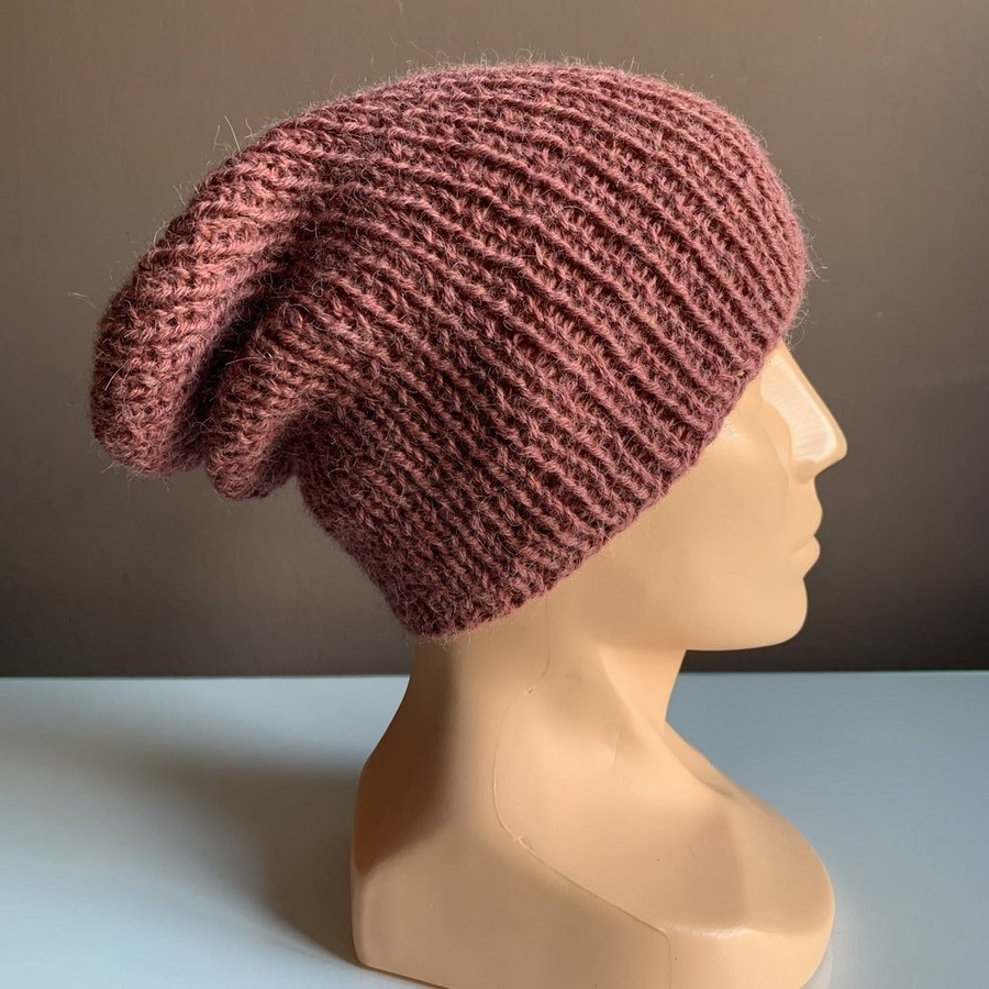 KIARA Alpaca Beanie 100% Alpaca 9024 ciemny blush