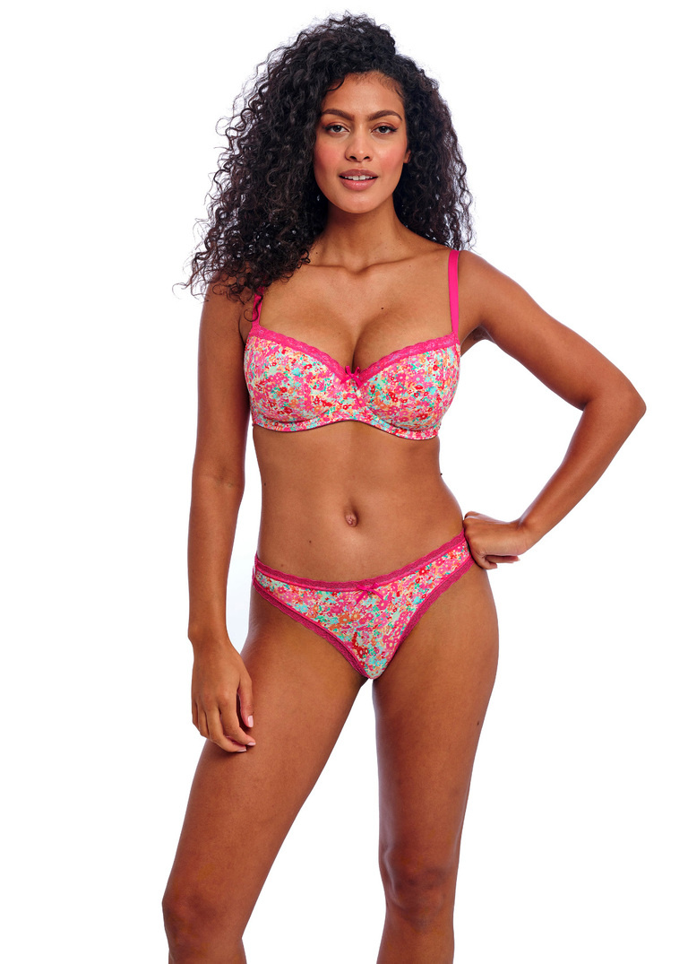 Biustonosz Freya FREYA FLIRT AA403315HOK Uw Padded Half Cup Bra Hot Pink