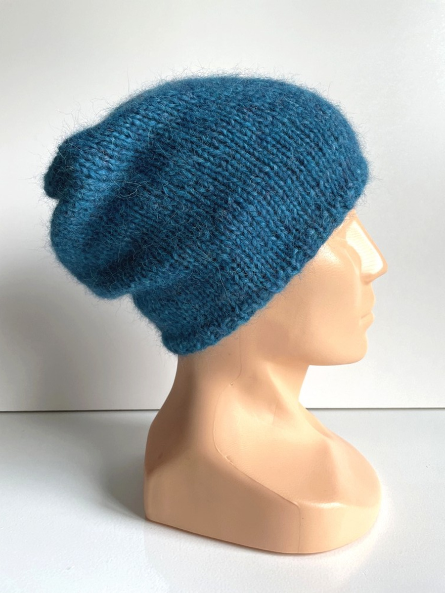 CHMURKA Beanie-Mütze aus Alpaka 11 zielono niebieski