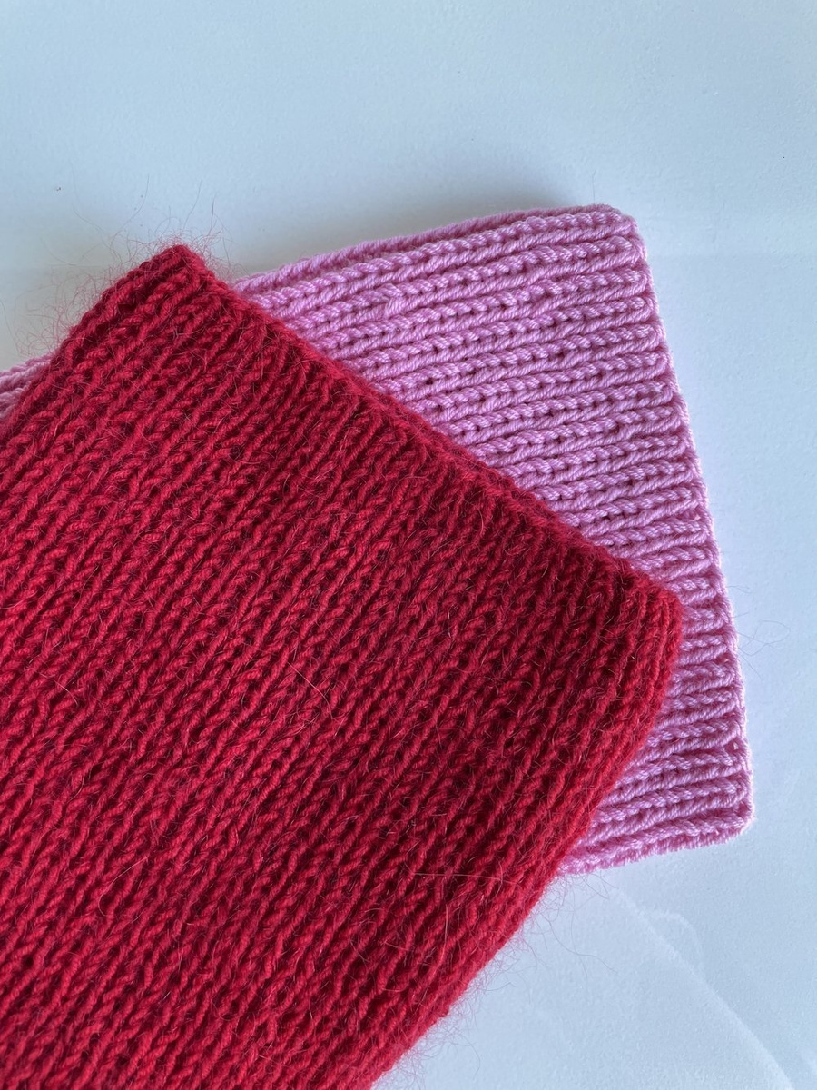AUREA – ręcznie robiona czapka beanie merino + moher i jedwab damska 16/14 Czerwony