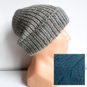 KIARA Turn-Up Beanie 100% Alpaca 7240 niebieski petrol