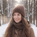 MIRA – ciepła czapka beanie handmade merino + moher i jedwab 50/56 jasny beż