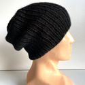KIARA Handgemachte Beanie-Mütze aus 100% Alpaka 8903 Schwarz