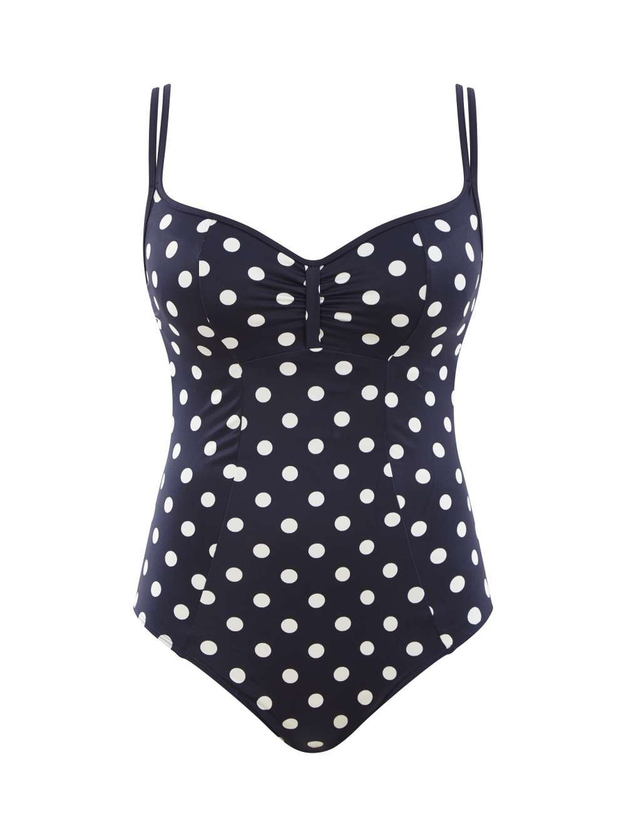 Strój kąpielowy jednoczęściowy Panache ANYA RIVA SPOT SW1450 Balconnet Swimsuit Navy/Vanilla