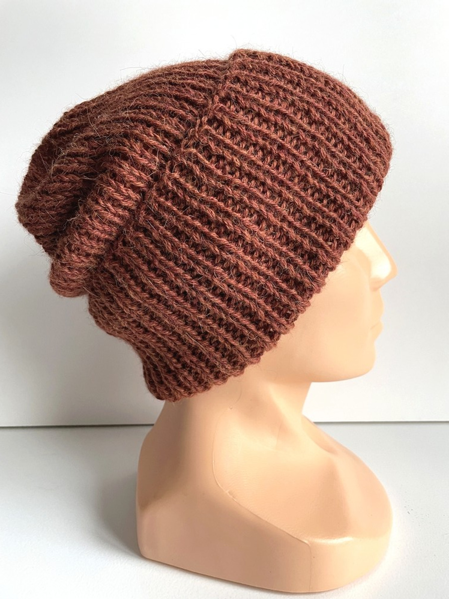 KIARA Turn-Up Beanie 100% Alpaca 9025 Brown