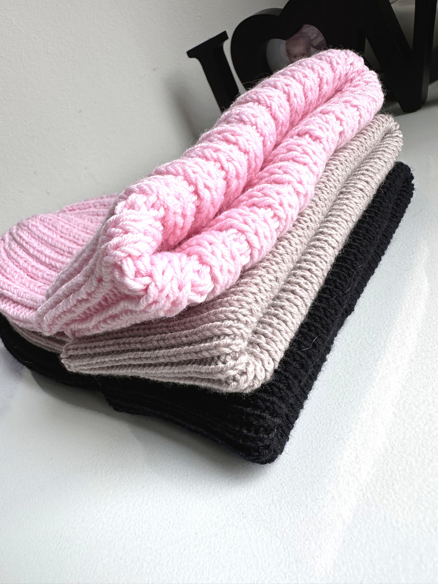 HELLI – czapka merino wywijana 100% Baby Merino 05 Jasny Róż