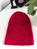 CHMURKA Beanie-Mütze aus Alpaka 44 karminowy
