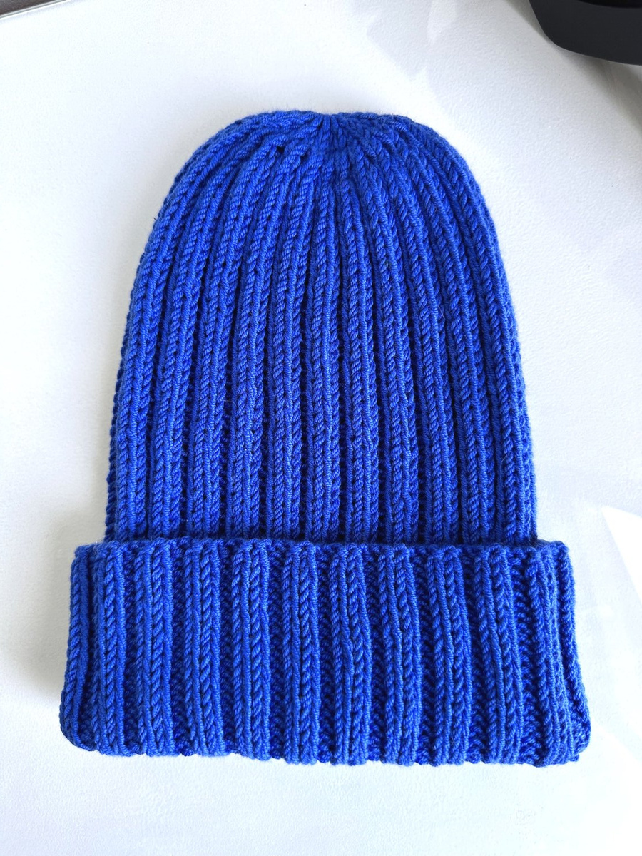 HELLI – czapka beanie z wełny merino 100% Baby Merino 33 jaskrawoniebieska jesienno-zimowa