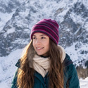 VARELLA Wollmütze mit Umschlag Nitkowe Love 2508 violett-rosa-bordeauxfarben