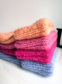 CHMURKA – czapka z alpaki beanie ręcznie robiona 54 Słodka Morela