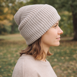 Czapka wywijana HELEN 100% Alpaka 9036 pszeniczny