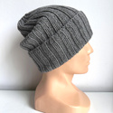 HELLI – czapka merino wywijana 100% baby merino 19 szary unisex zimowa
