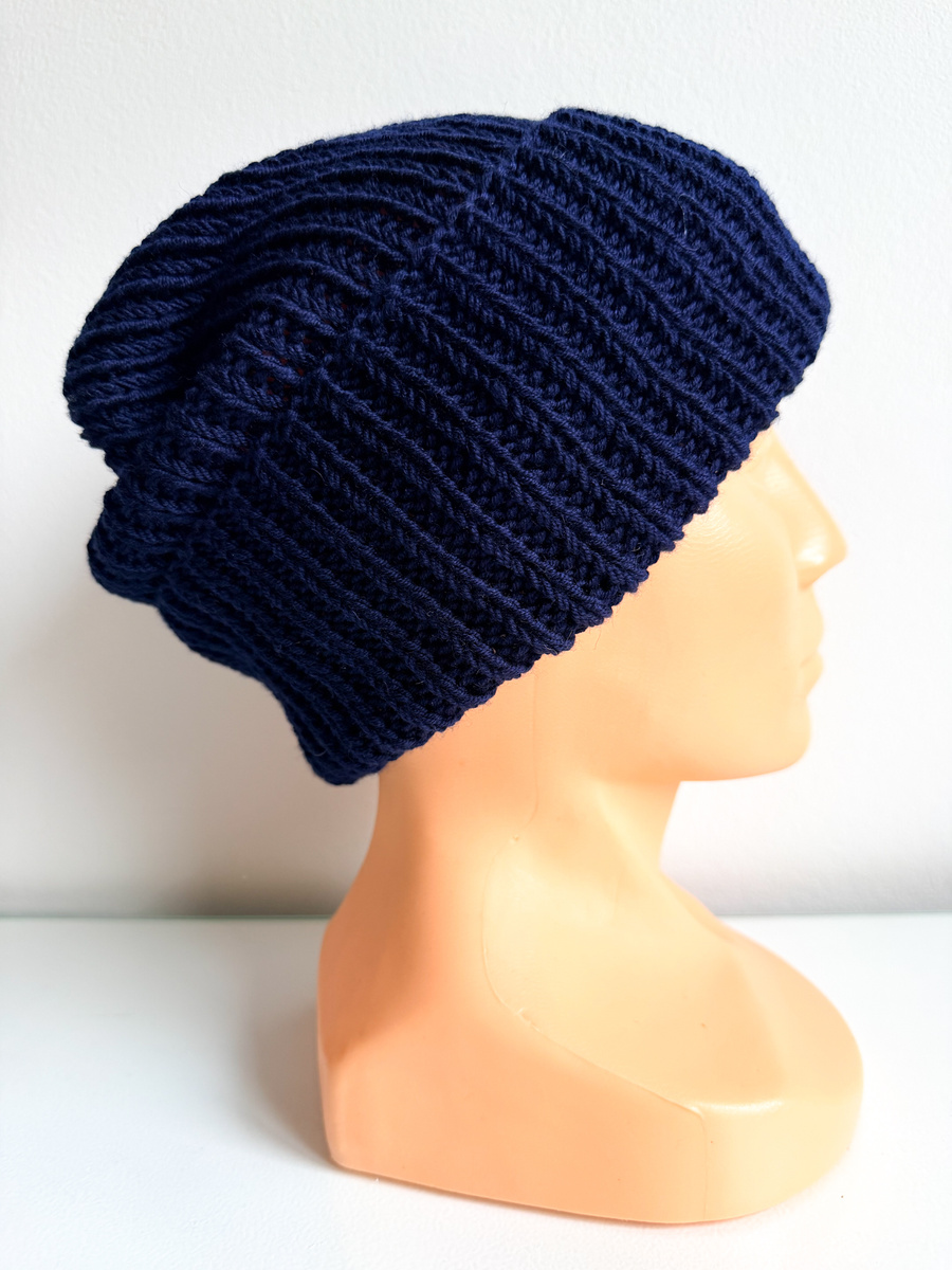 Czapka wywijana NANA 100% Baby Merino 13 Granatowy