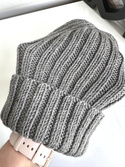 HELLI – czapka merino wywijana 100% baby merino 19 szary unisex zimowa