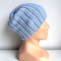 HELLI – czapka zimowa damska beanie z wełny baby merino 11 Błękitny Stalowy
