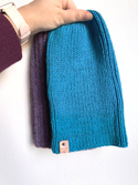 NANA – czapka wywijana beanie z wełny baby merino 32 turkusowy