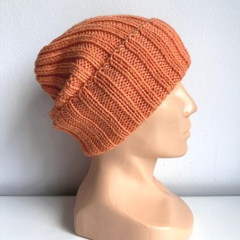 HELLI – czapka merino wywijana 100% baby merino 36 pomarańczowy jesienno-zimowa unisex