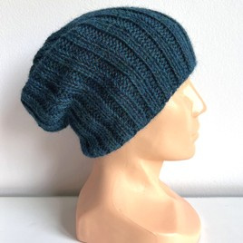 LAURIN – czapka beanie z alpaki 100% 7240 Niebieski Petrol damska/męska/dziecięca zimowa