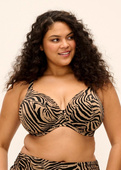 Biustonosz kąpielowy Elomi Swim TORTOLI BAY ES803702NAL Uw Plunge Bikini Top Natural