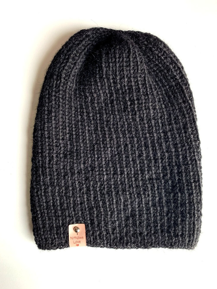 KIARA Handgemachte Beanie-Mütze aus 100% Alpaka 8903 Schwarz